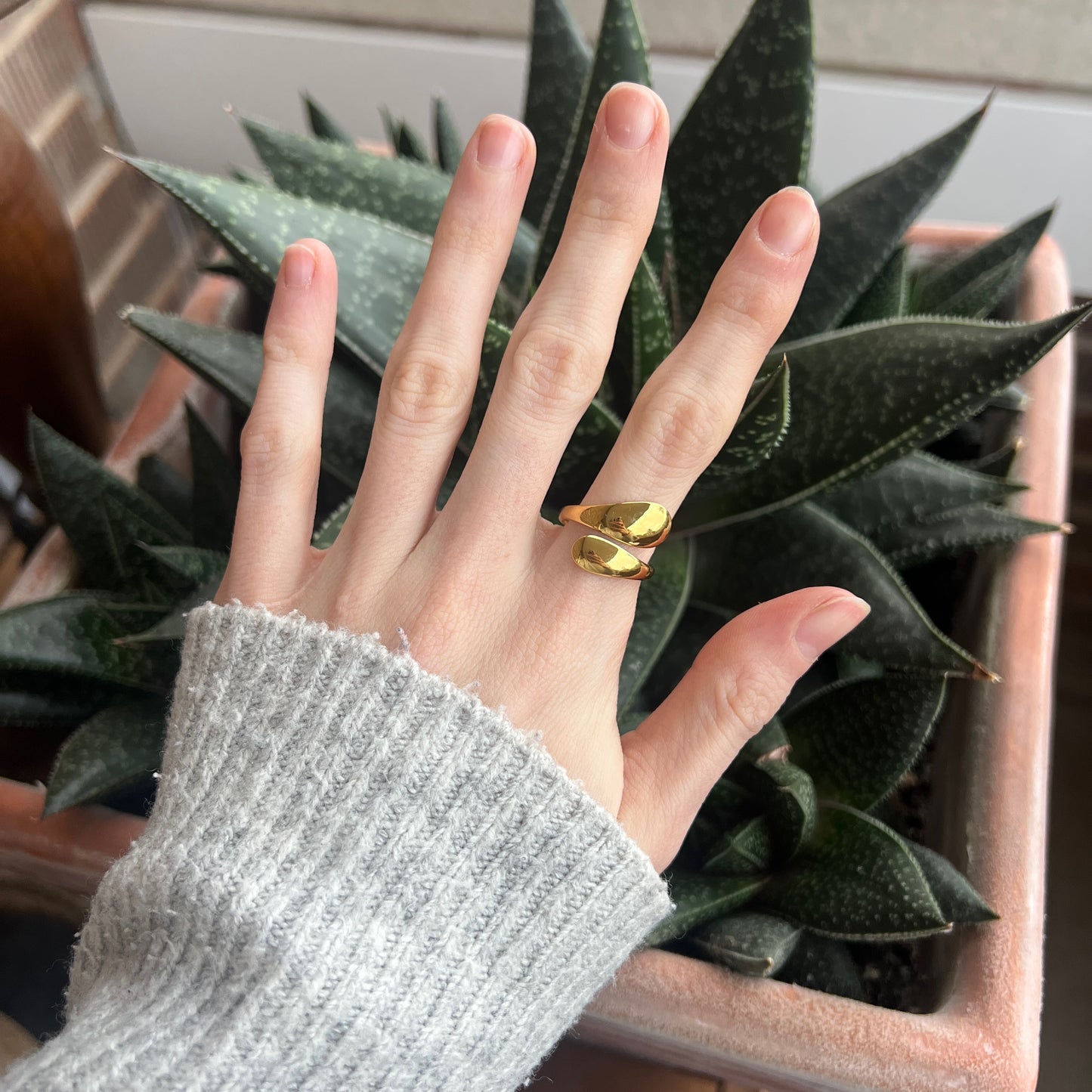 Anillo DOBLE GOTA DORADO