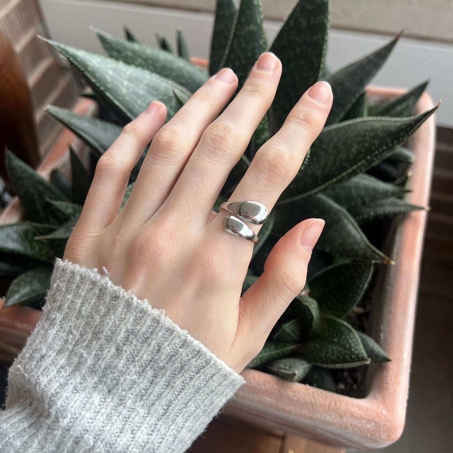 Anillo DOBLE GOTA PLATEADO