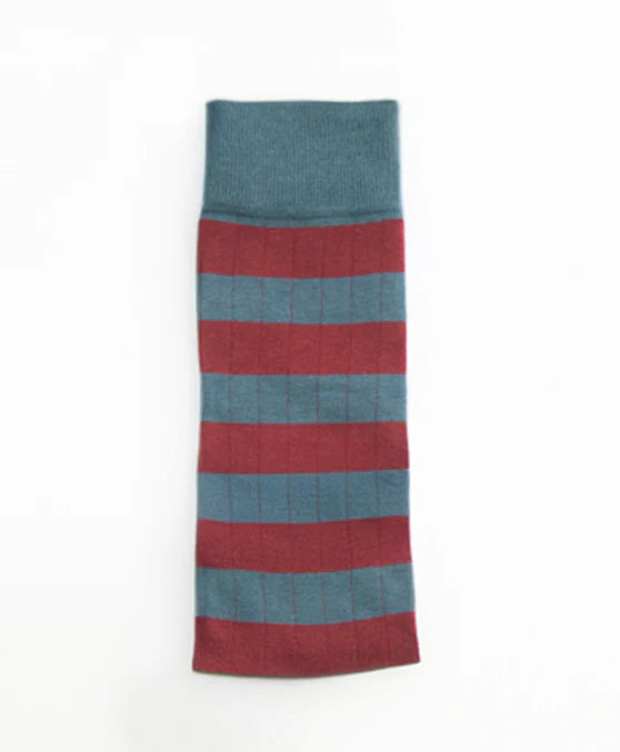 Calcetines largos RAYAS BURDEOS Y AZUL PETRÓLEO