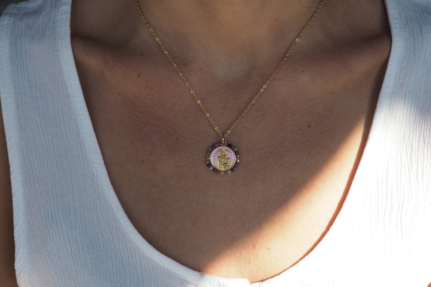 Collar VIRGEN DEL CARMEN TURMALINAS