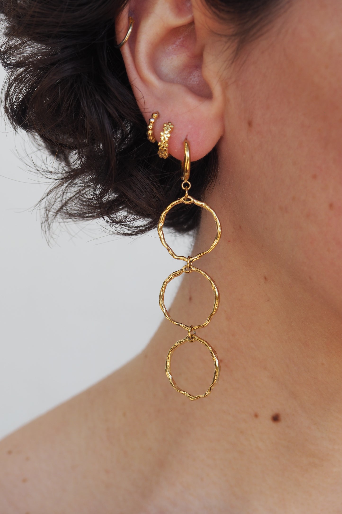 Pendientes AROS RUGOSOS DORADO