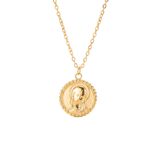 Collar VIRGENCITA BOLITAS DORADO