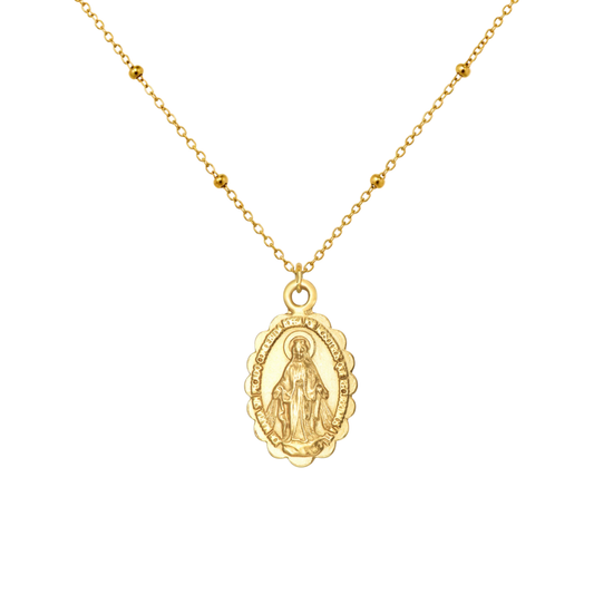 Collar VIRGEN MILAGROSA RELIEVE DORADO