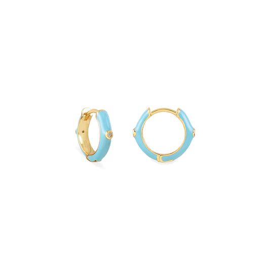 SUNNY TURQUOISE GOLD HOOP EARRING 