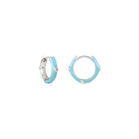 SUNNY TURQUOISE SILVER HOOP EARRING 
