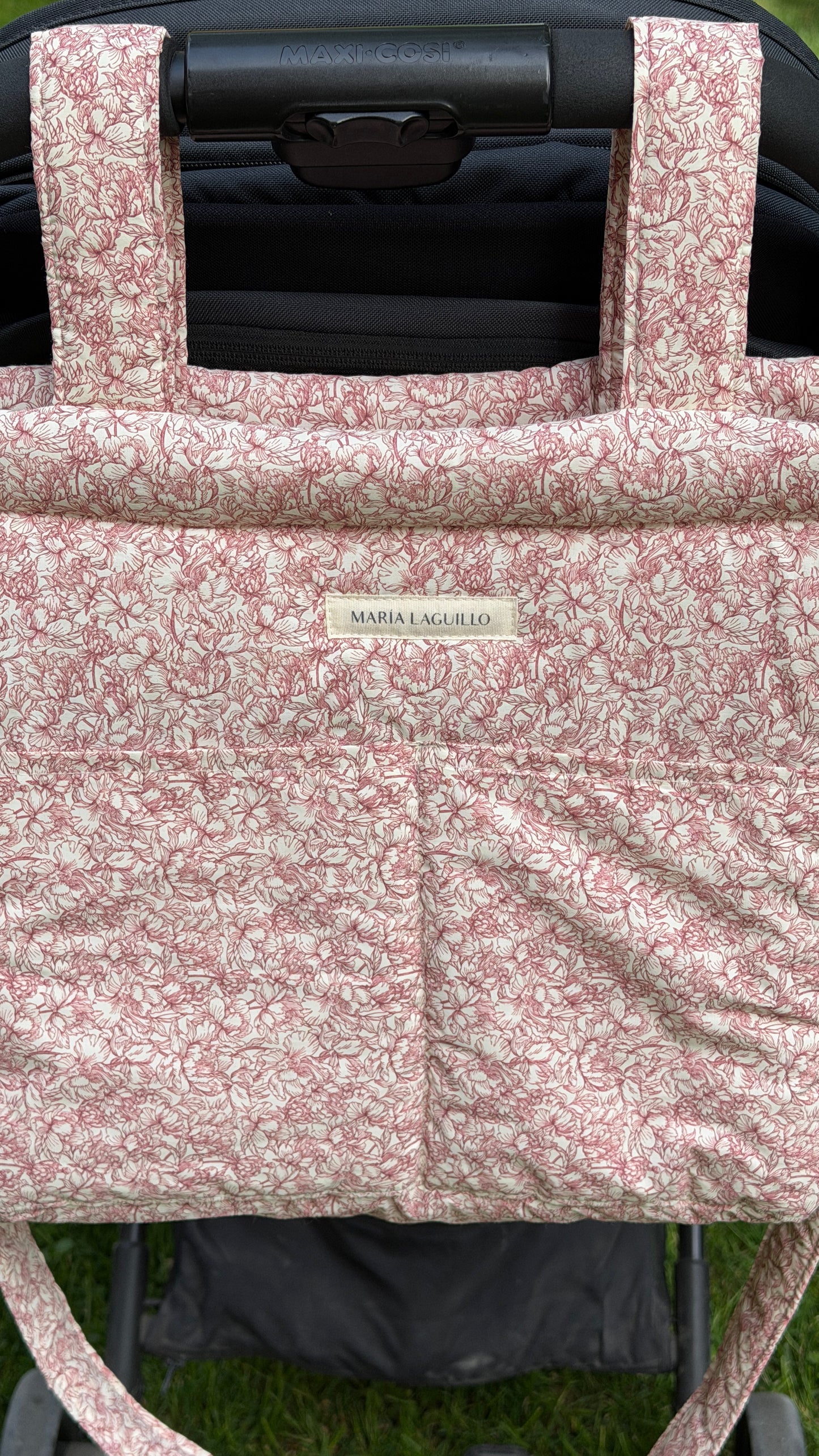 Bolso de carrito GRANDE FLORES ROJAS