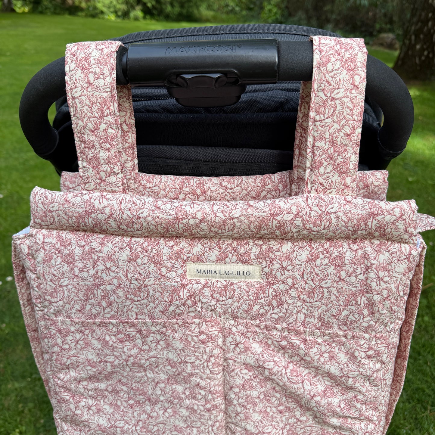 Bolso de carrito GRANDE FLORES ROJAS