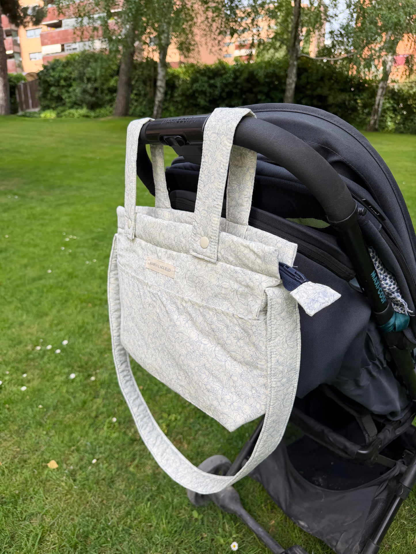 Bolso de carrito PEQUEÑO FLORES AZULES