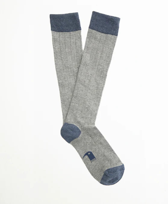 Calcetines largos CANALÉ GRISES Y AZULES