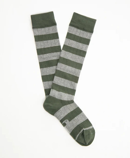 Calcetines largos RAYAS VERDES Y GRISES