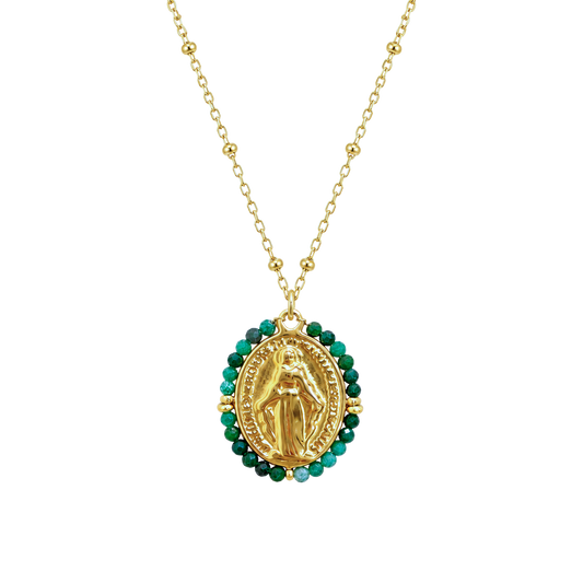 Collar VIRGEN VERDE ESMERALDA (Se enviará el lunes 29 de junio)