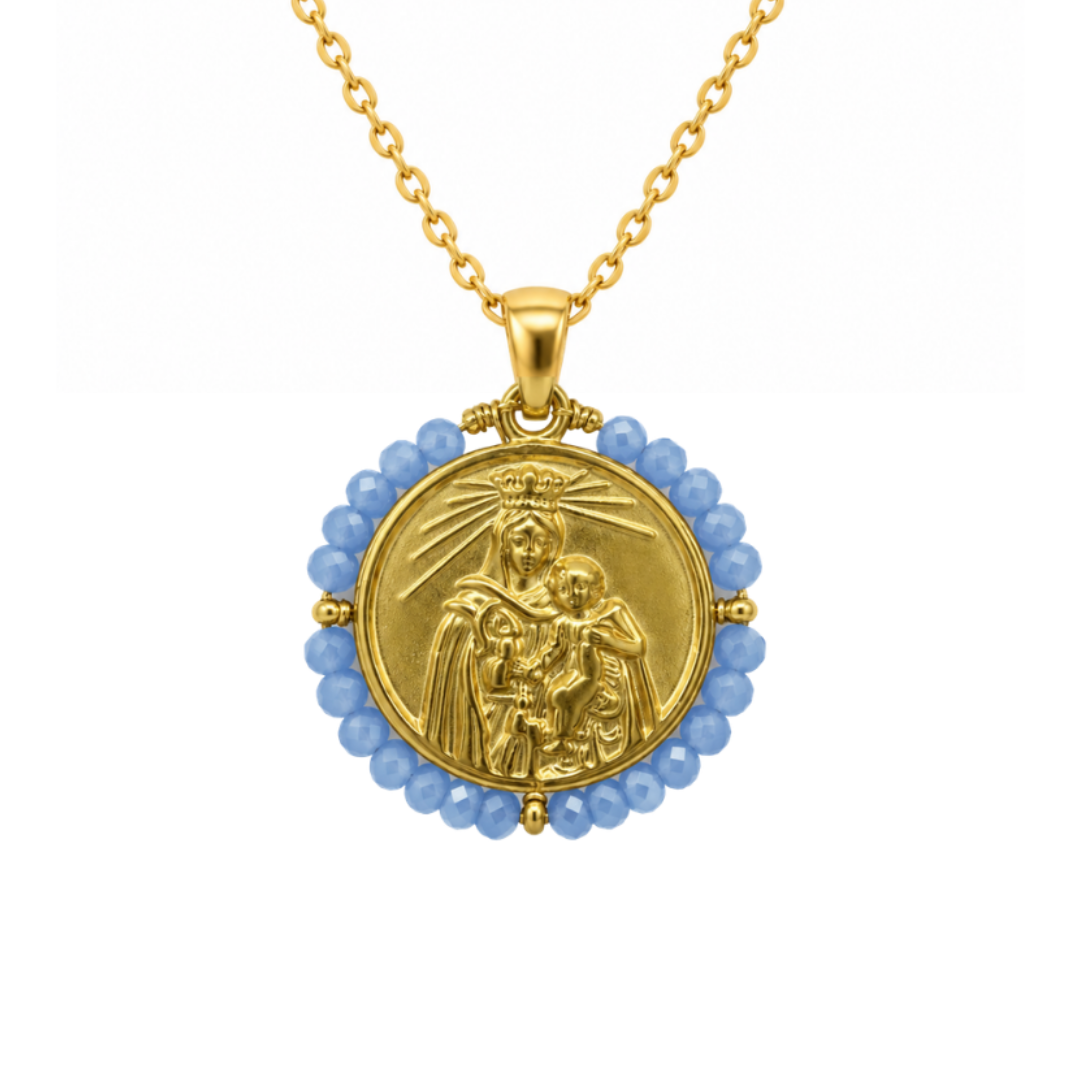 Collar VIRGEN DEL CARMEN AZUL CLARO