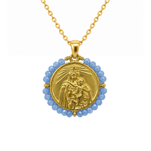 Collar VIRGEN DEL CARMEN AZUL CLARO