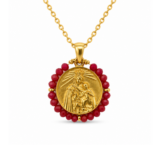Collar VIRGEN DEL CARMEN GRANATE
