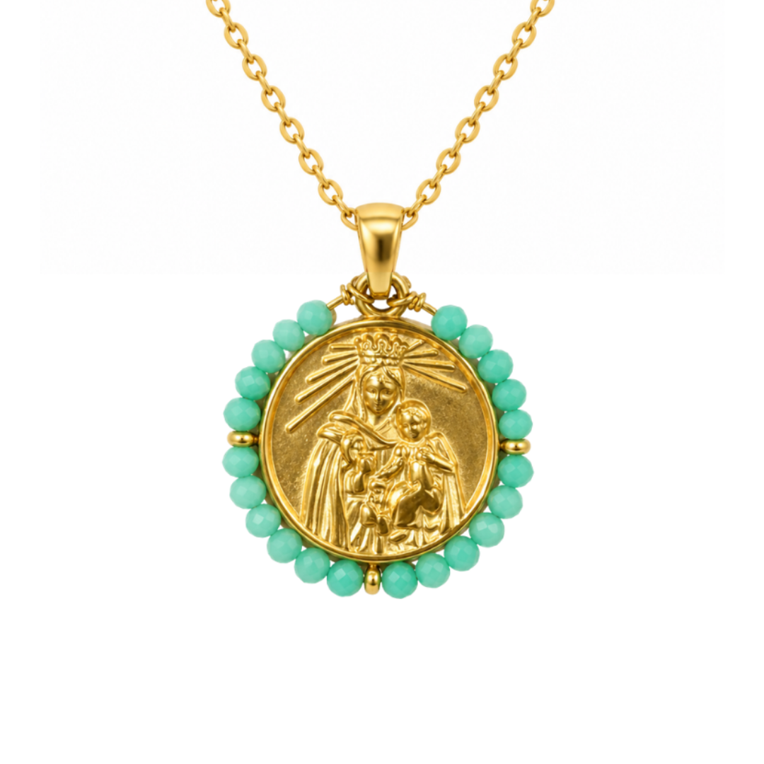 Collar VIRGEN DEL CARMEN TURQUESA