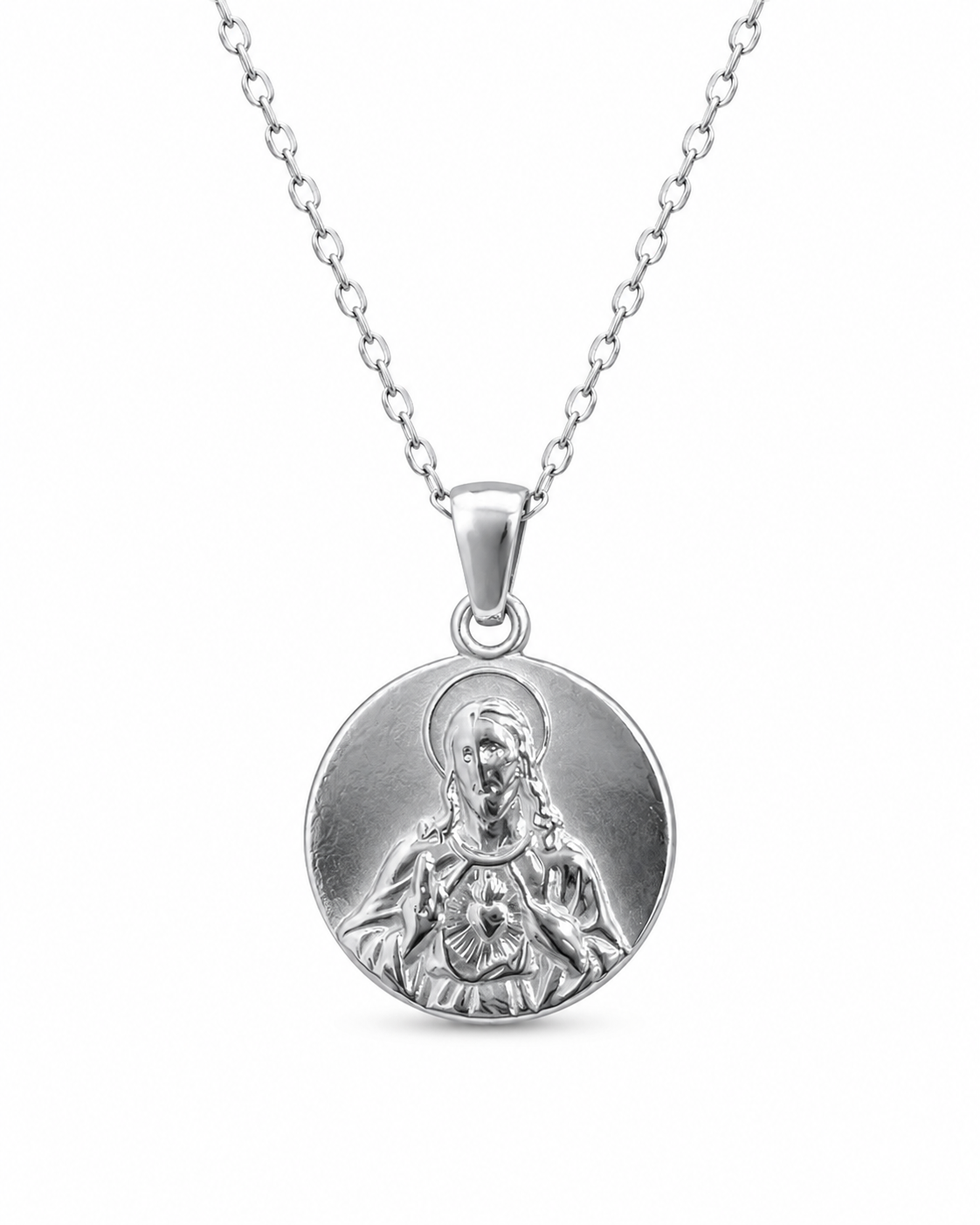 Collar SAGRADO CORAZÓN DE JESÚS PLATEADO