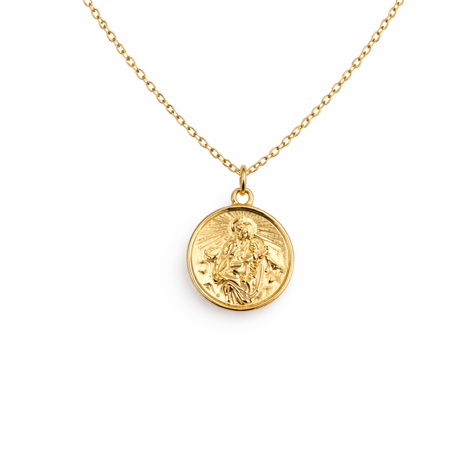 Collar VIRGEN DEL CARMEN FLOR DORADO