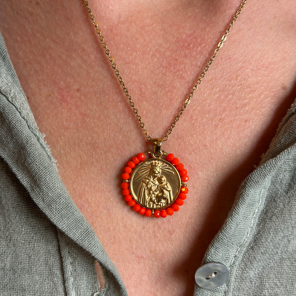 Collar VIRGEN DEL CARMEN NARANJA