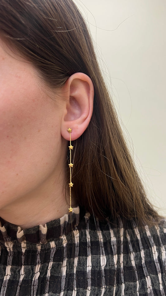 Pendientes CADENA ESTRELLITAS DORADO