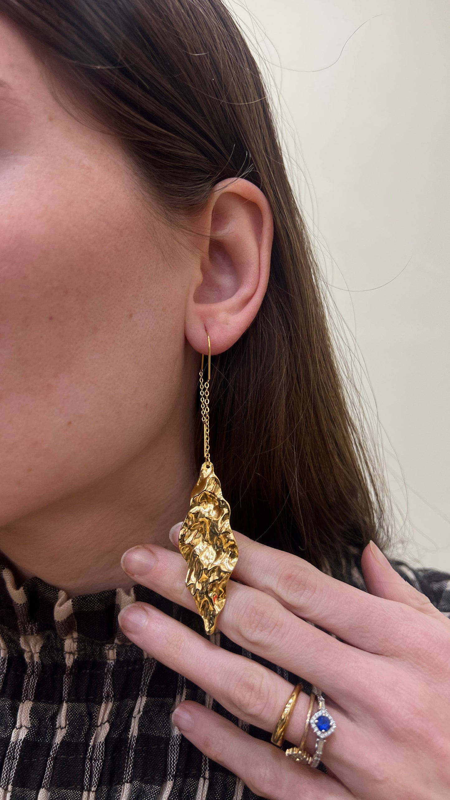 Pendientes CADENA ROMBO DORADO