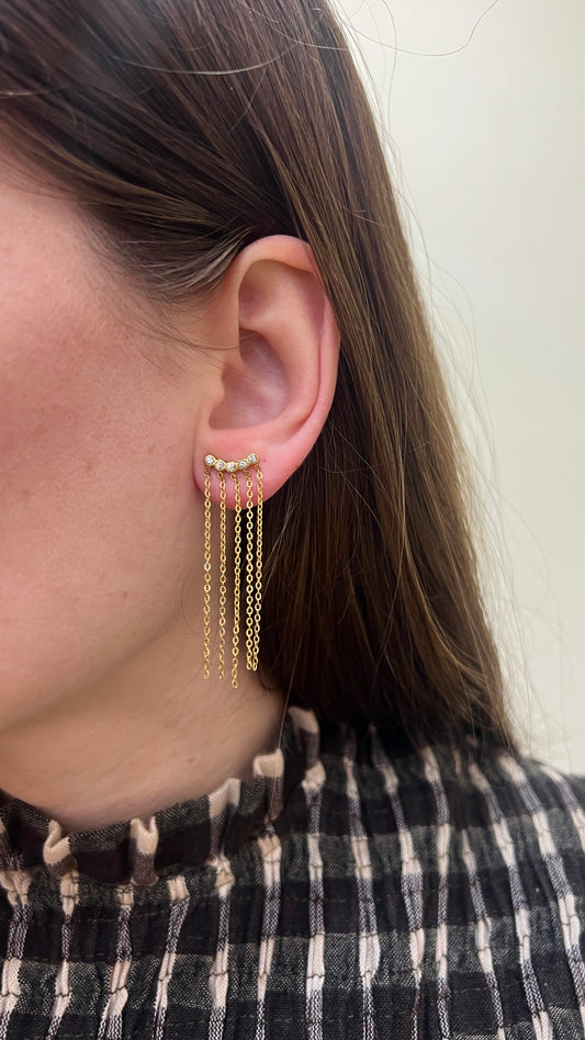 Pendientes CADENITAS BRILLO DORADO