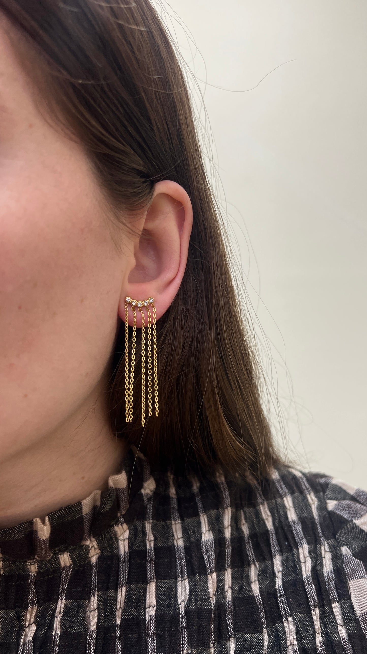 Pendientes CADENITAS BRILLO DORADO