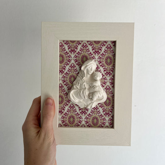 PRE-VENTA Cuadro Virgen de la Familia - Rombos (marco blanco) | Se enviará el miércoles 10 de diciembre