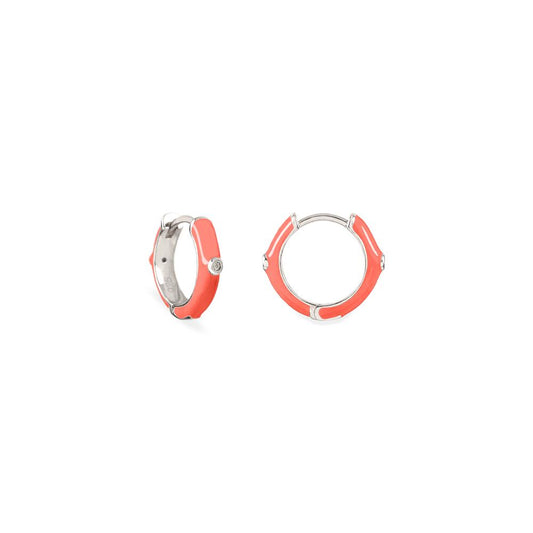 SUNNY CORAL SILVER HOOP EARRING