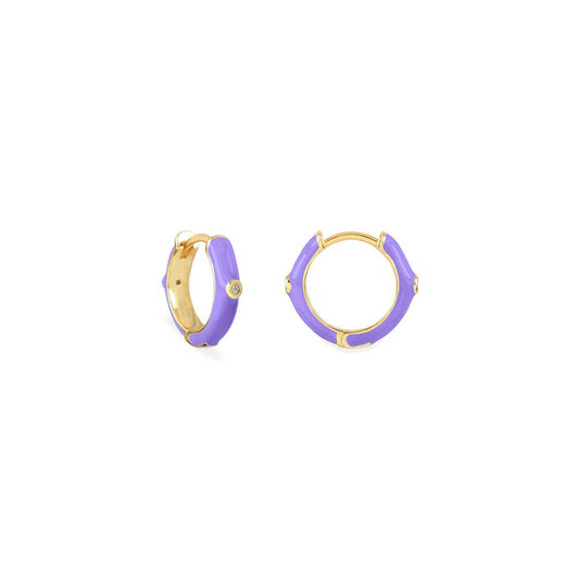 SUNNY LILAC GOLD HOOP EARRING