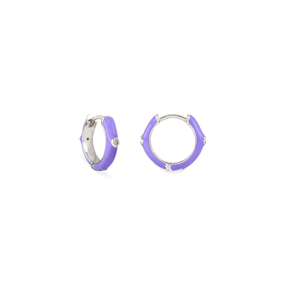 SUNNY LILAC SILVER HOOP EARRING