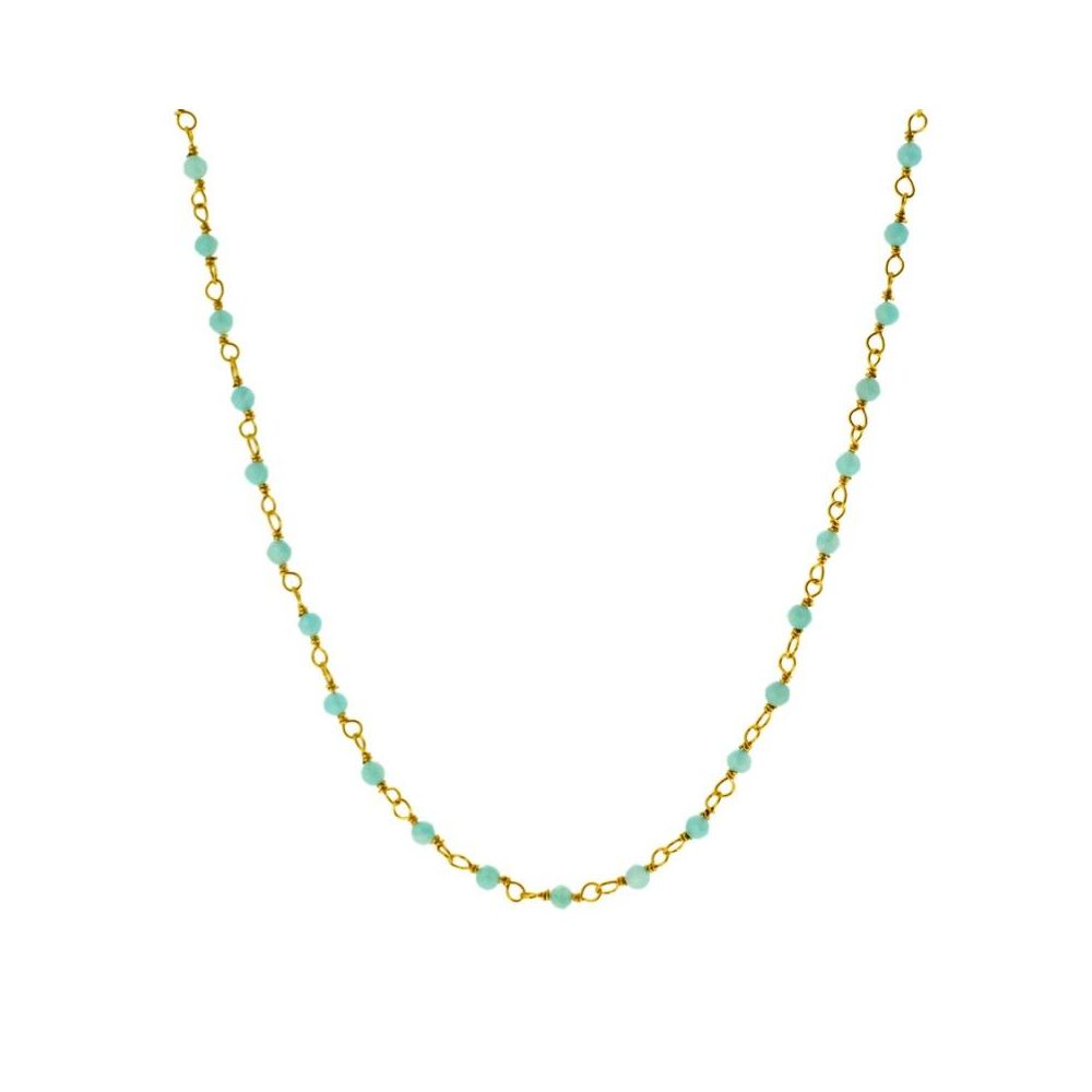 GOLD AMAZONITE MINERAL NECKLACE