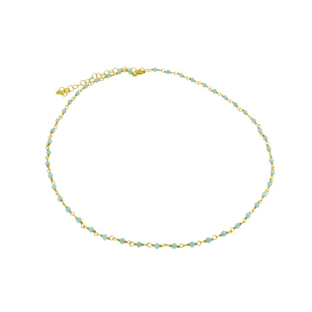 GOLD AMAZONITE MINERAL NECKLACE