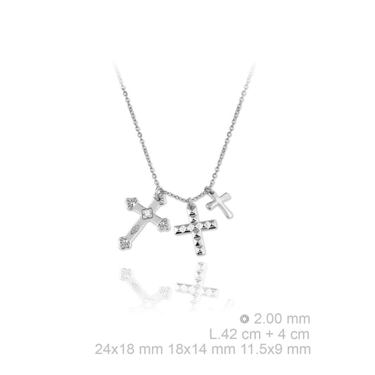 SILVER CROSS NECKLACE