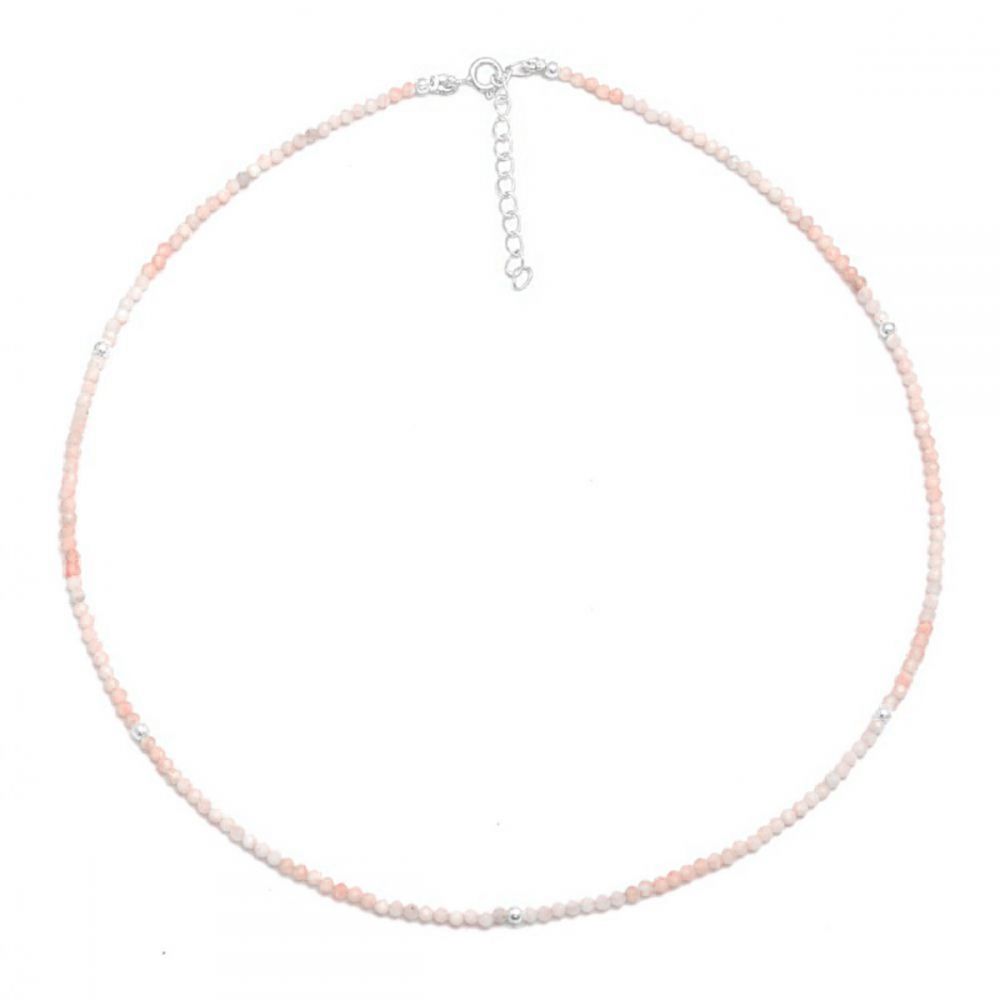 SILVER PINK OPAL NECKLACE