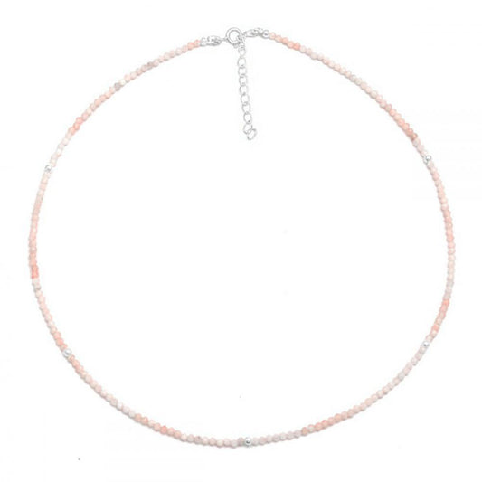 SILVER PINK OPAL NECKLACE