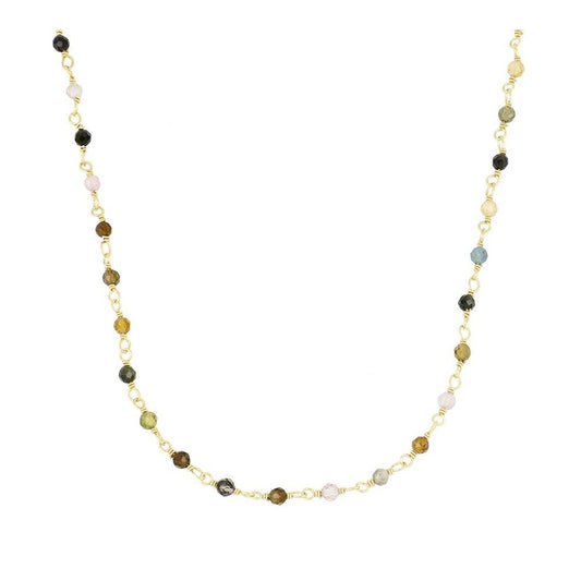GOLD TOURMALINE MINERAL NECKLACE