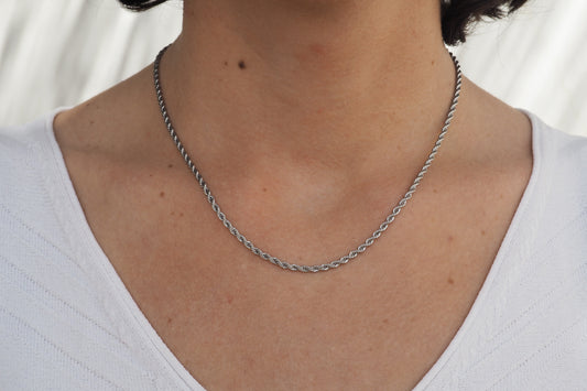 SILVER ROPE NECKLACE