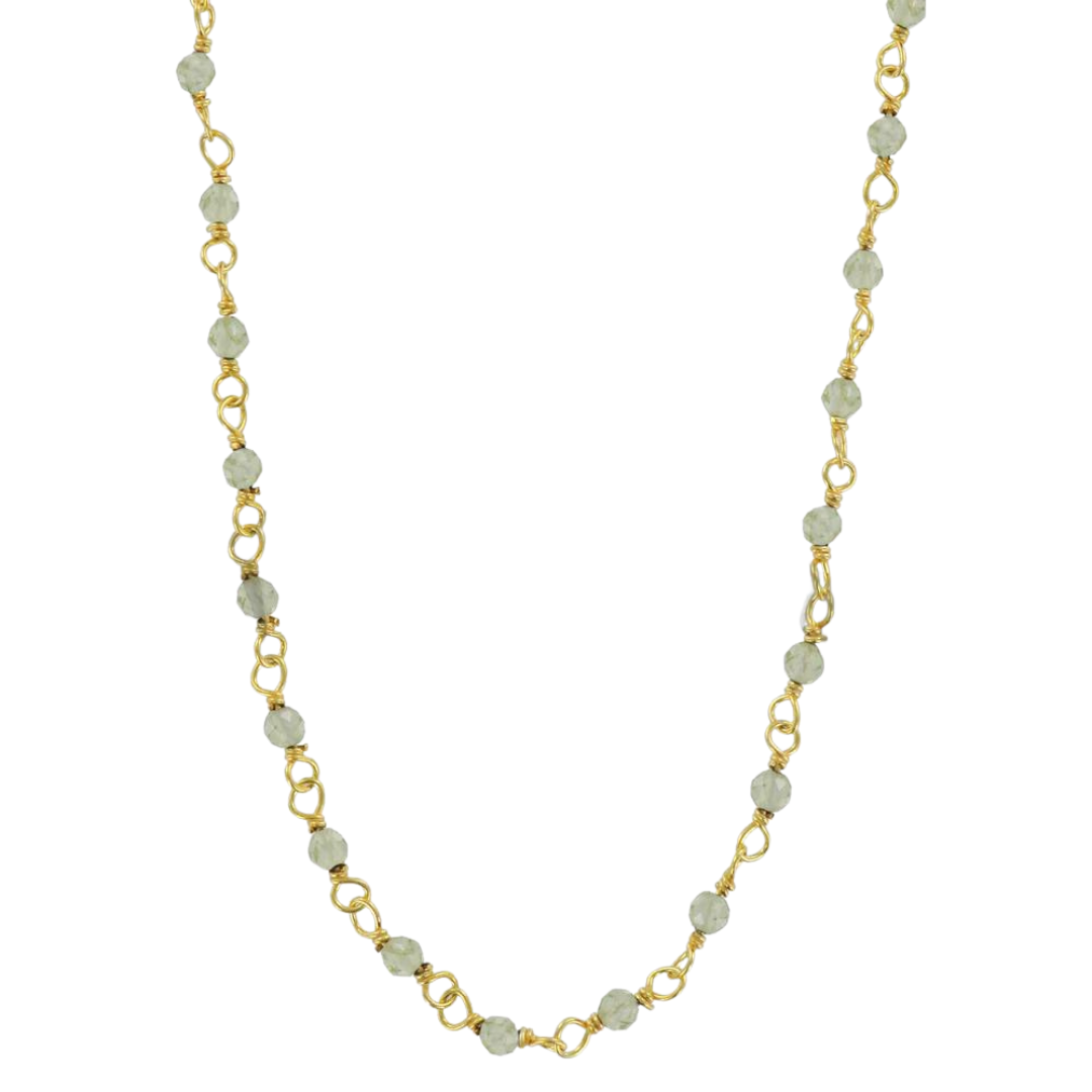 GREEN APATITE MINERAL GOLD Necklace