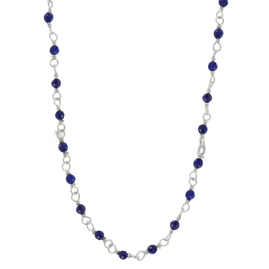 BLUE SILVER JADE MINERAL NECKLACE