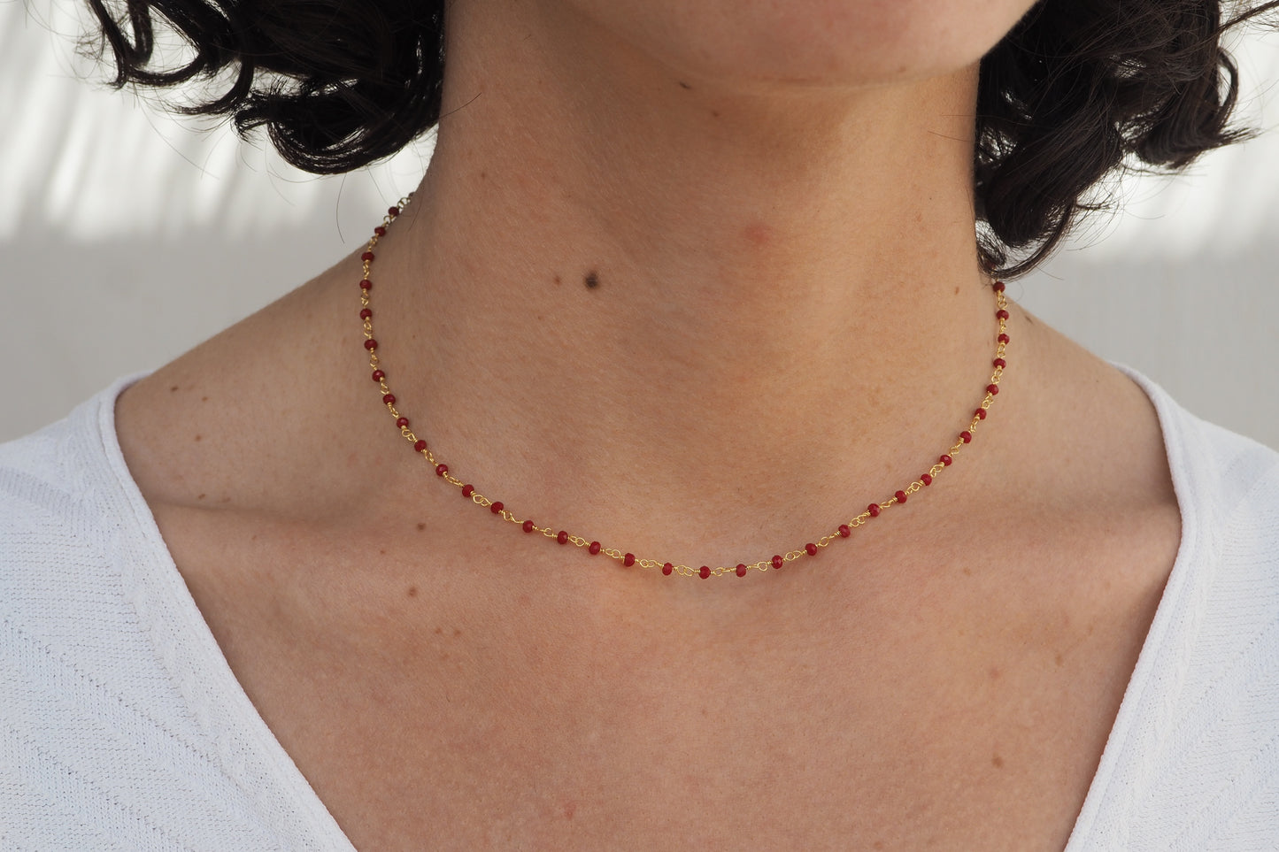 MINERAL JADE RED GOLD NECKLACE