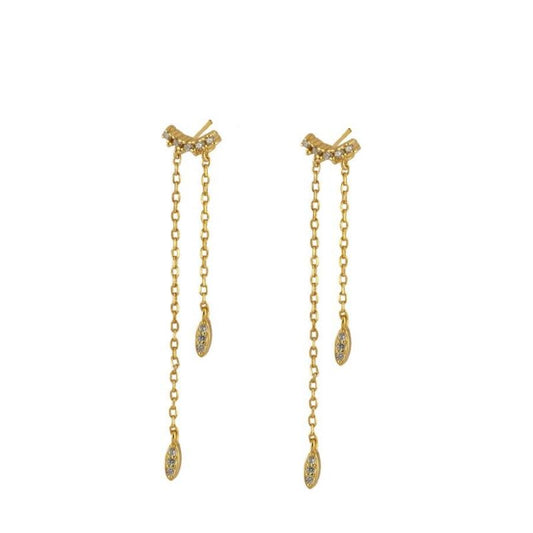 TWO GOLD CHAINS EARRINGS