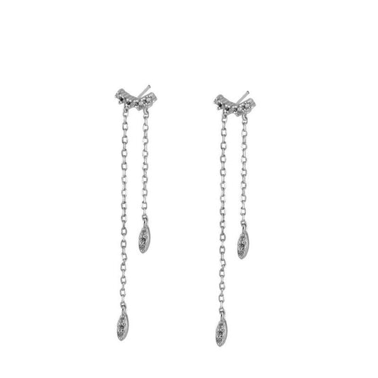 TWO SILVER CHAINS EARRINGS