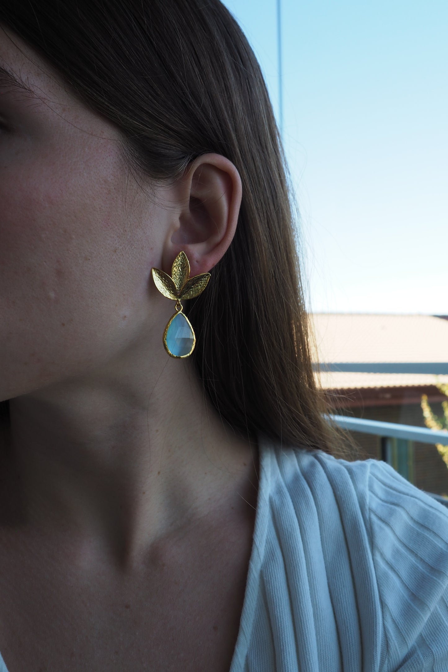THREE BLUE GOLD Earrings